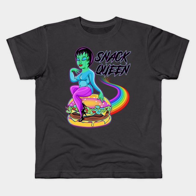 Snack Queen Kids T-Shirt by Koko Ricky